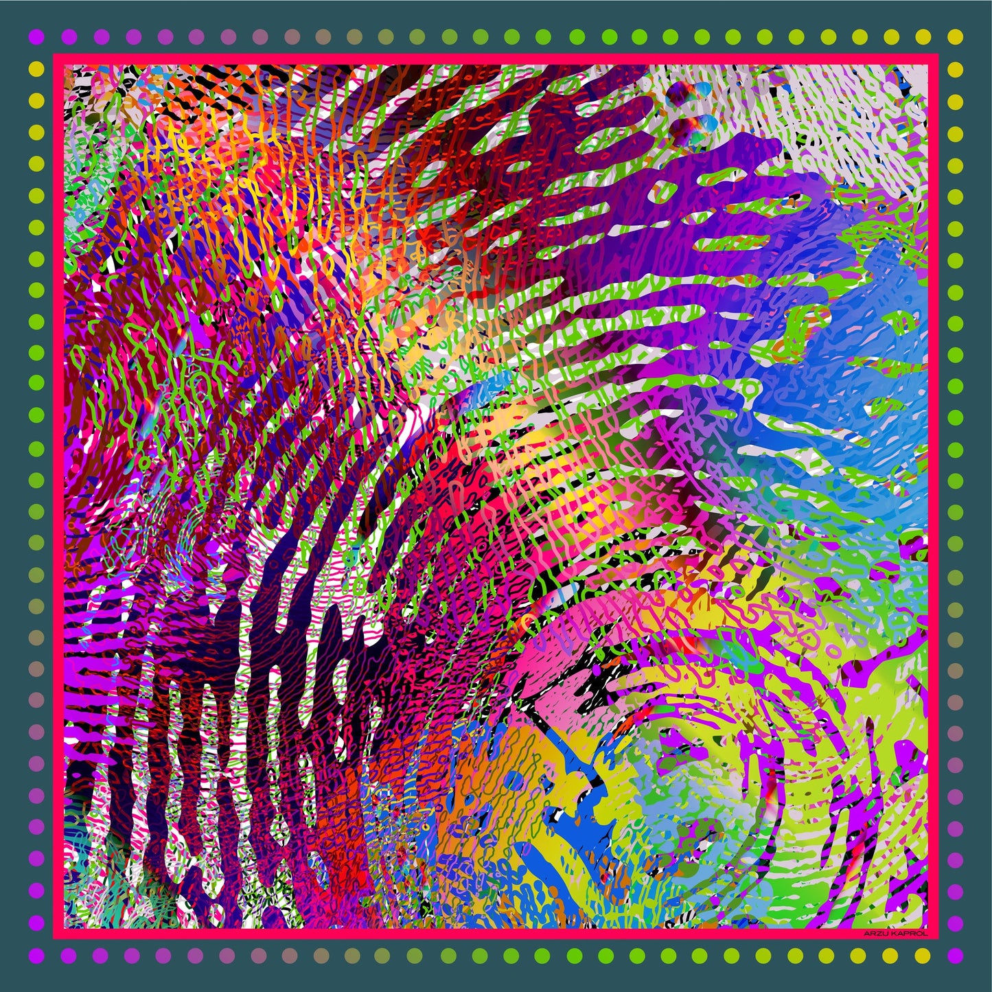 Arzu Kaprol AW 22-23 Homage to Humanity Parmak İzi İpek Eşarp (50X50)