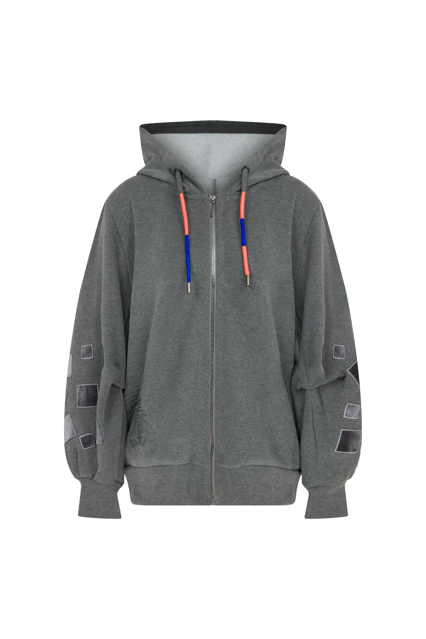 Kapüşonlu Fermuarlı Gri Sweatshirt