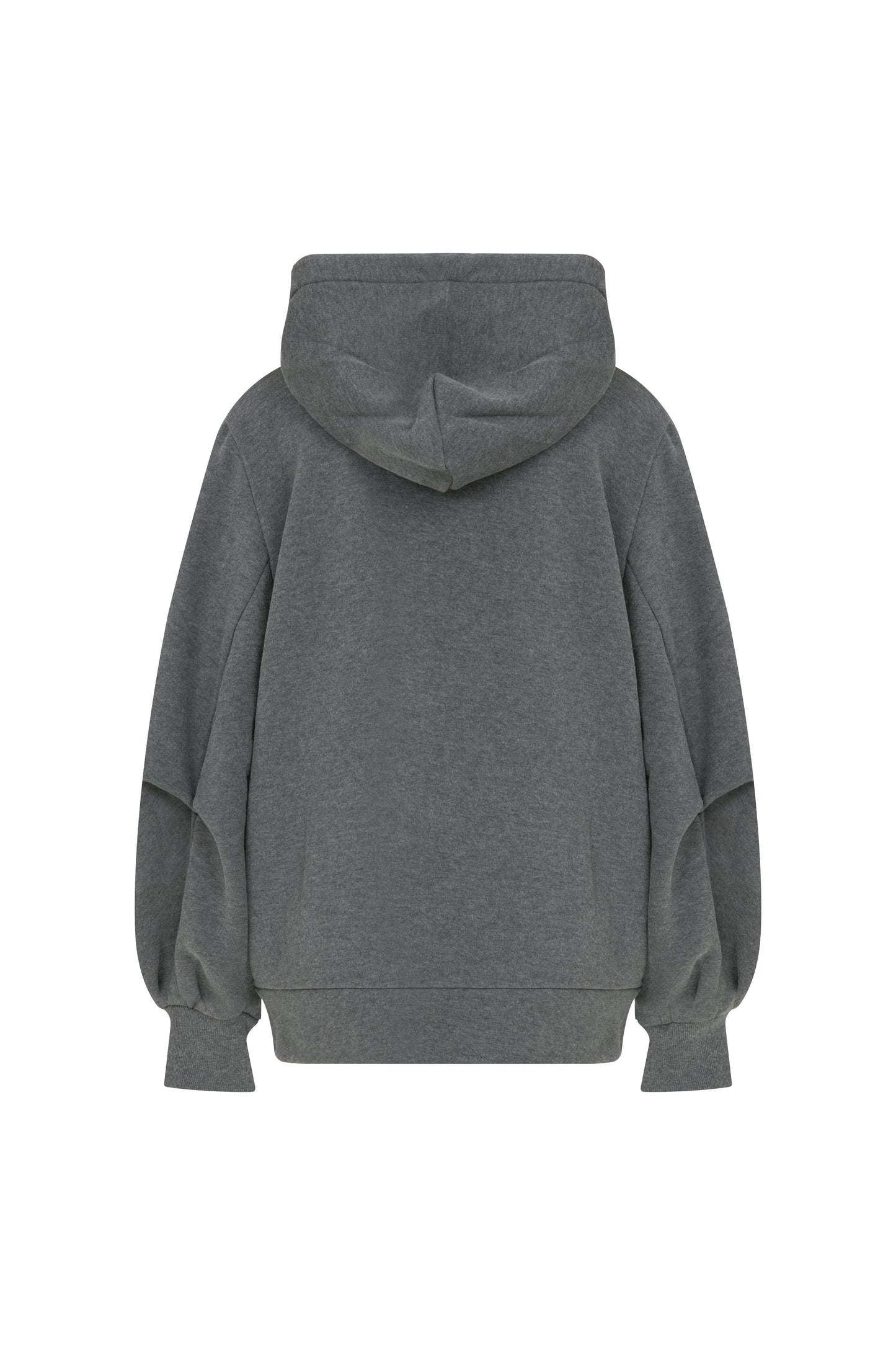 Kapüşonlu Fermuarlı Gri Sweatshirt