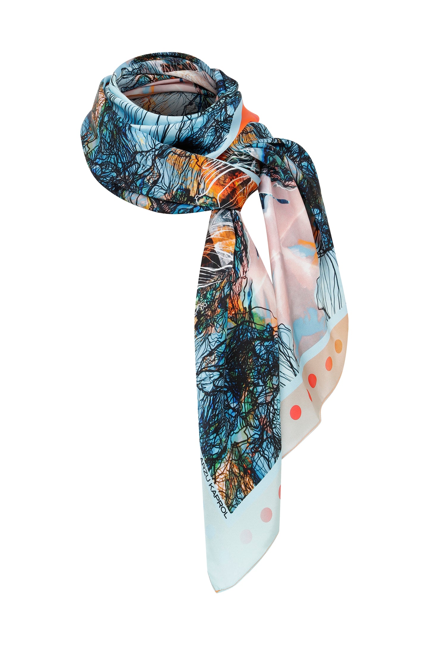 Arzu Kaprol AW 22-23 Homage to Humanity Sunrise İpek Eşarp (210X65)