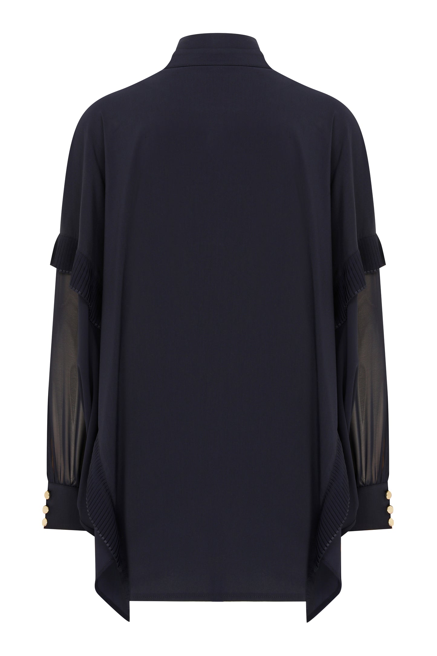 Arzu Kaprol AW 22-23 Homage to Humanity Lacivert Pamuklu Gömlek
