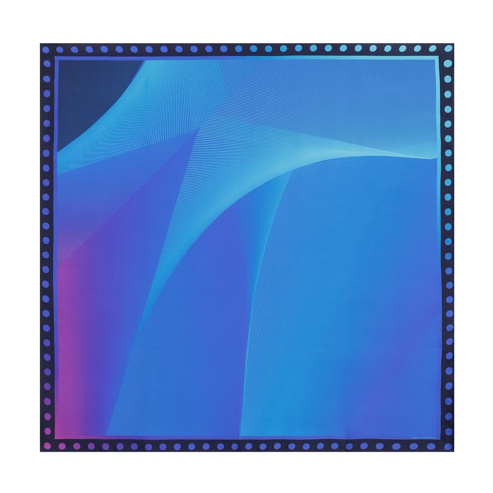 ARZU KAPROL-BİZ Blue Chakra Desen İpek Fular (50x50)