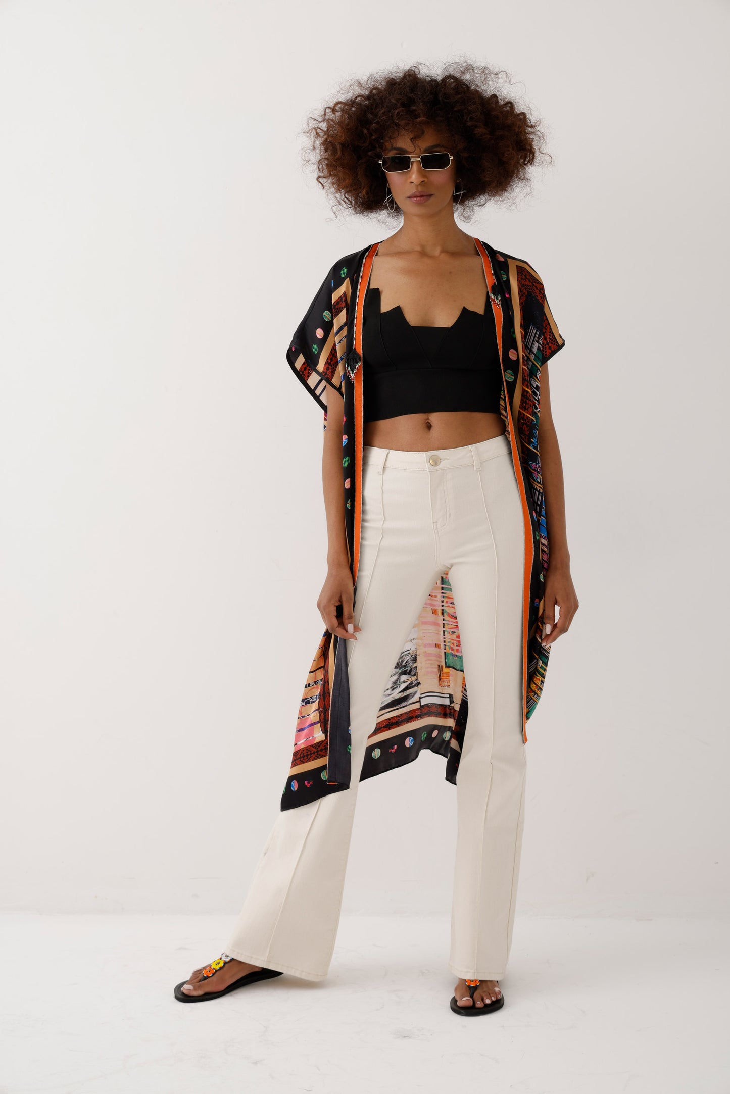 Arzu Kaprol Biz SS22 İspanyol Paça Krem Denim Pantolon