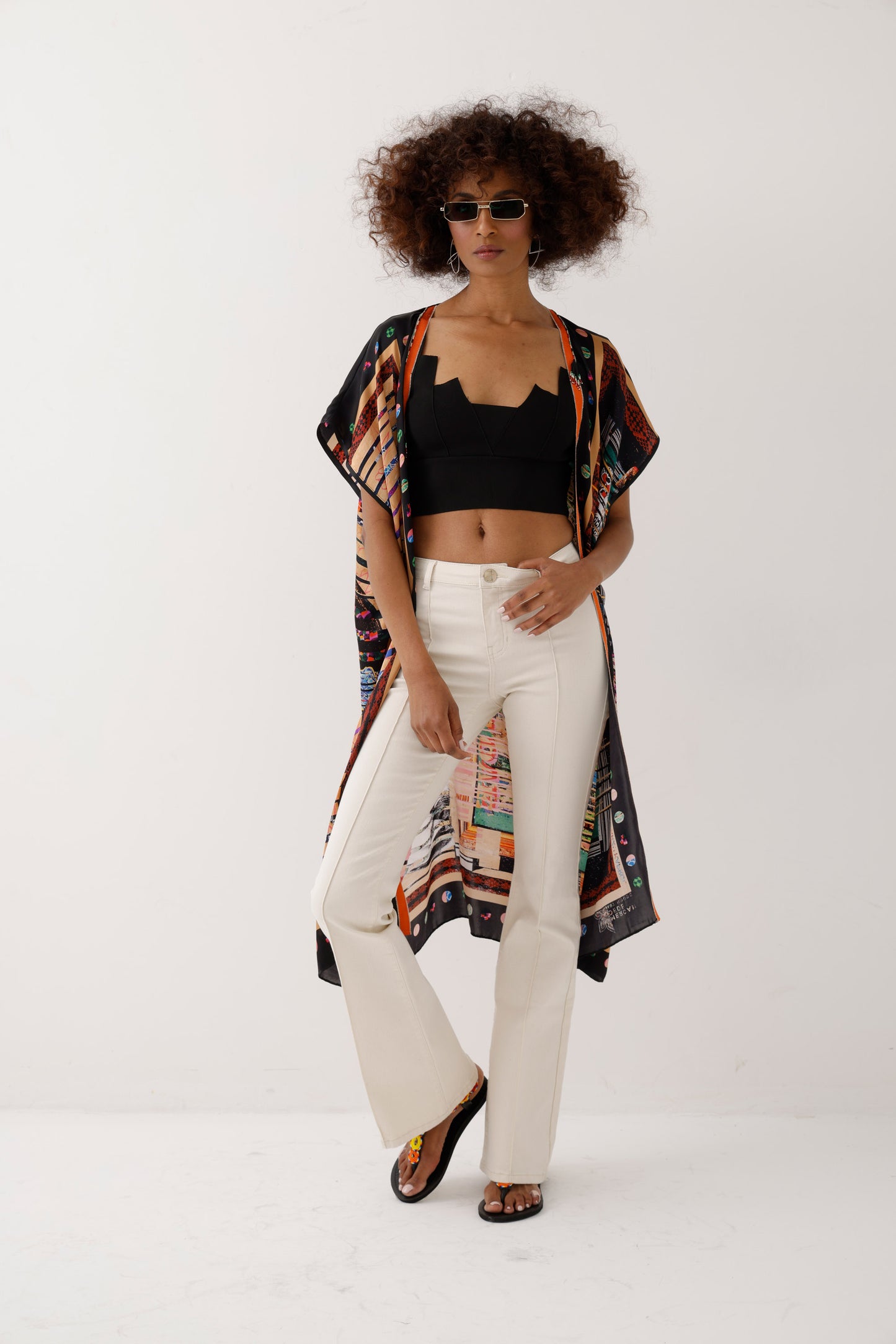 Arzu Kaprol Biz SS22 İspanyol Paça Krem Denim Pantolon