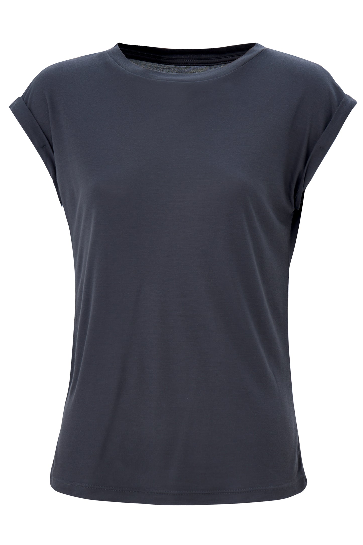 Arzu Kaprol - Biz SS22 Yuvarlak Yaka Antrasit Basic T-Shirt