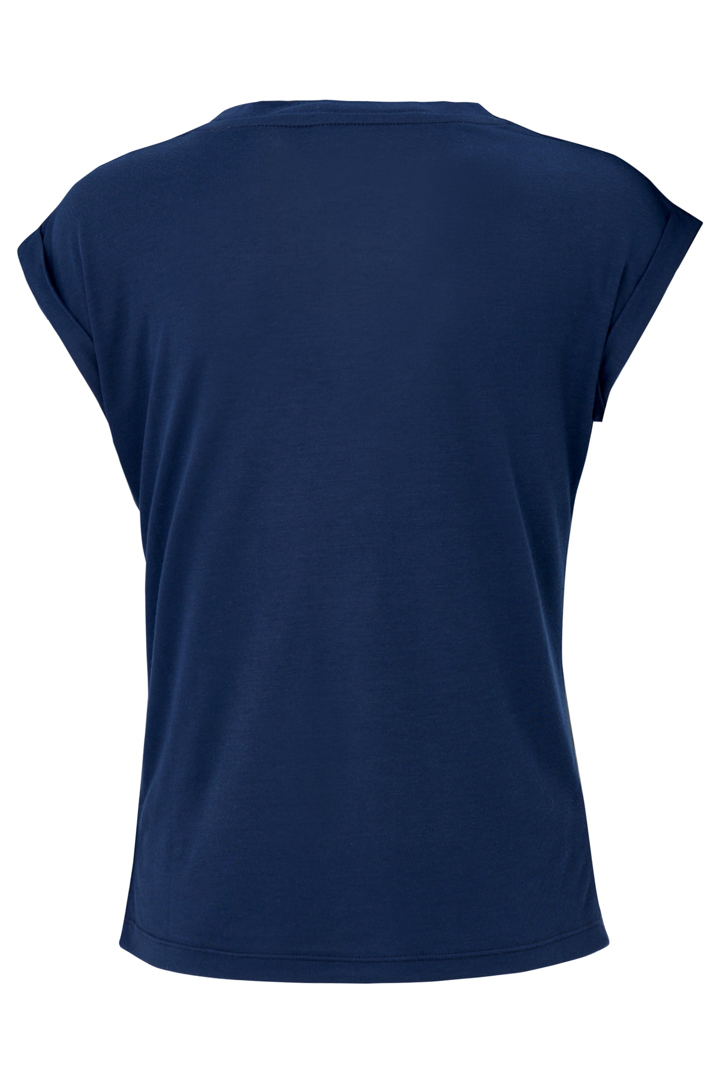 Arzu Kaprol - Biz SS22 Yuvarlak Yaka Lacivert Basic T-Shirt