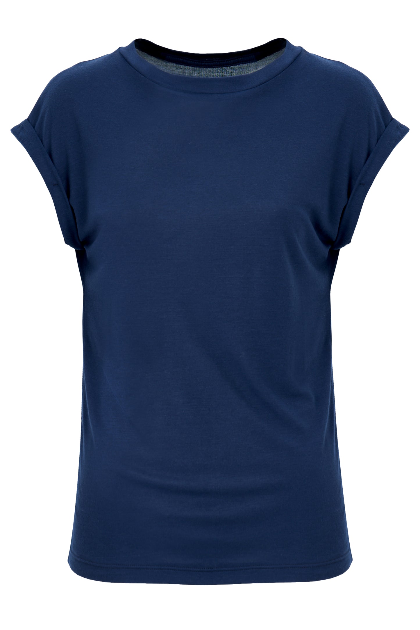 Arzu Kaprol - Biz SS22 Yuvarlak Yaka Lacivert Basic T-Shirt