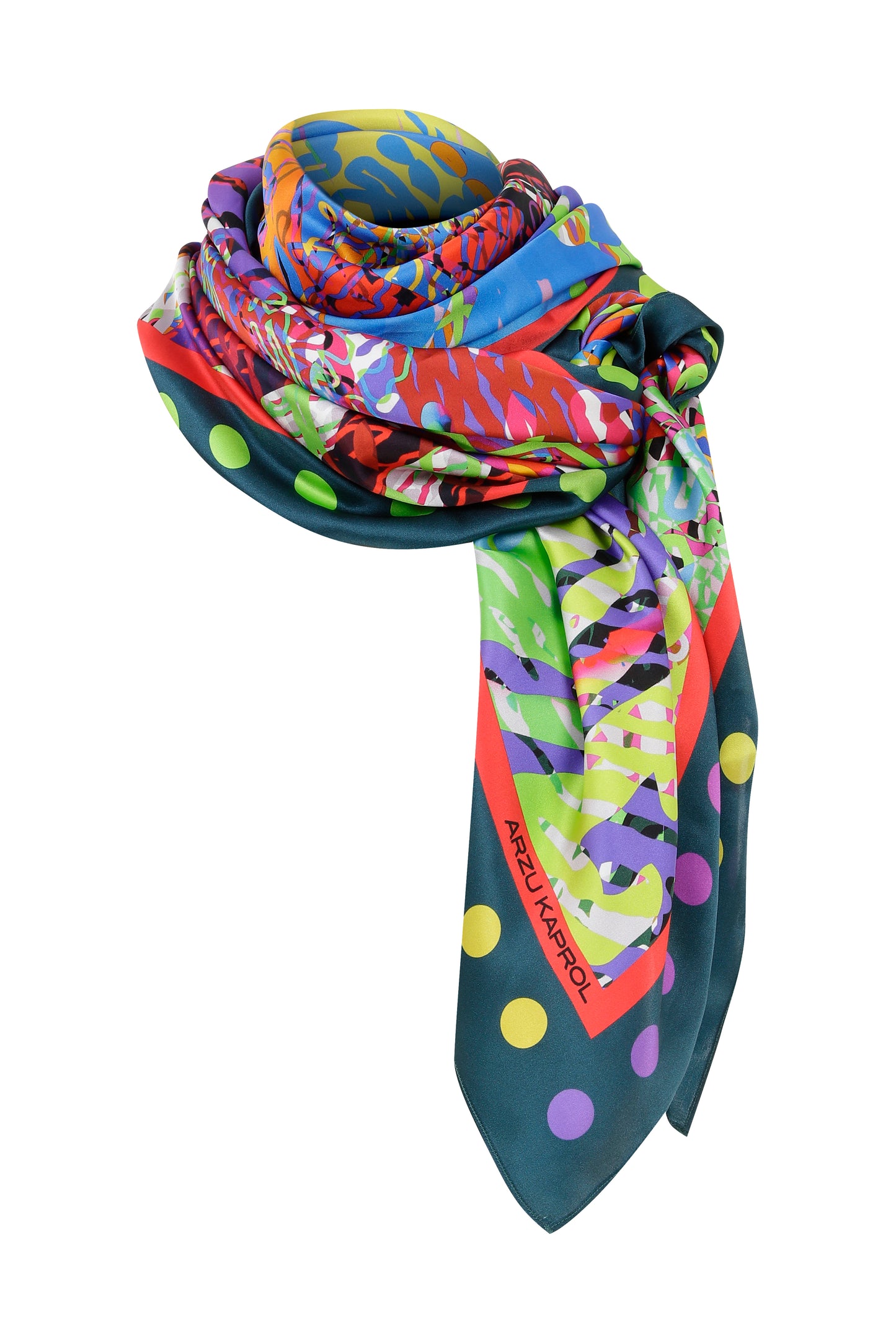Arzu Kaprol AW 22-23 Homage to Humanity Parmak İzi İpek Eşarp (140X140)