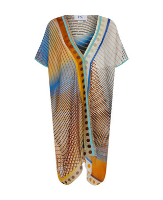 Timelapse Desen İpek Şifon Kaftan