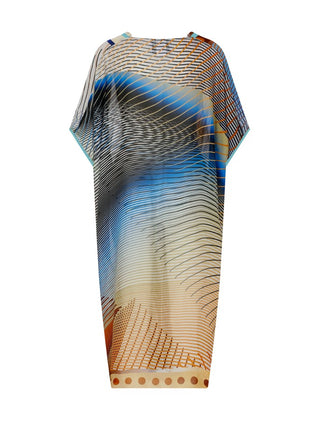 Timelapse Desen İpek Şifon Kaftan