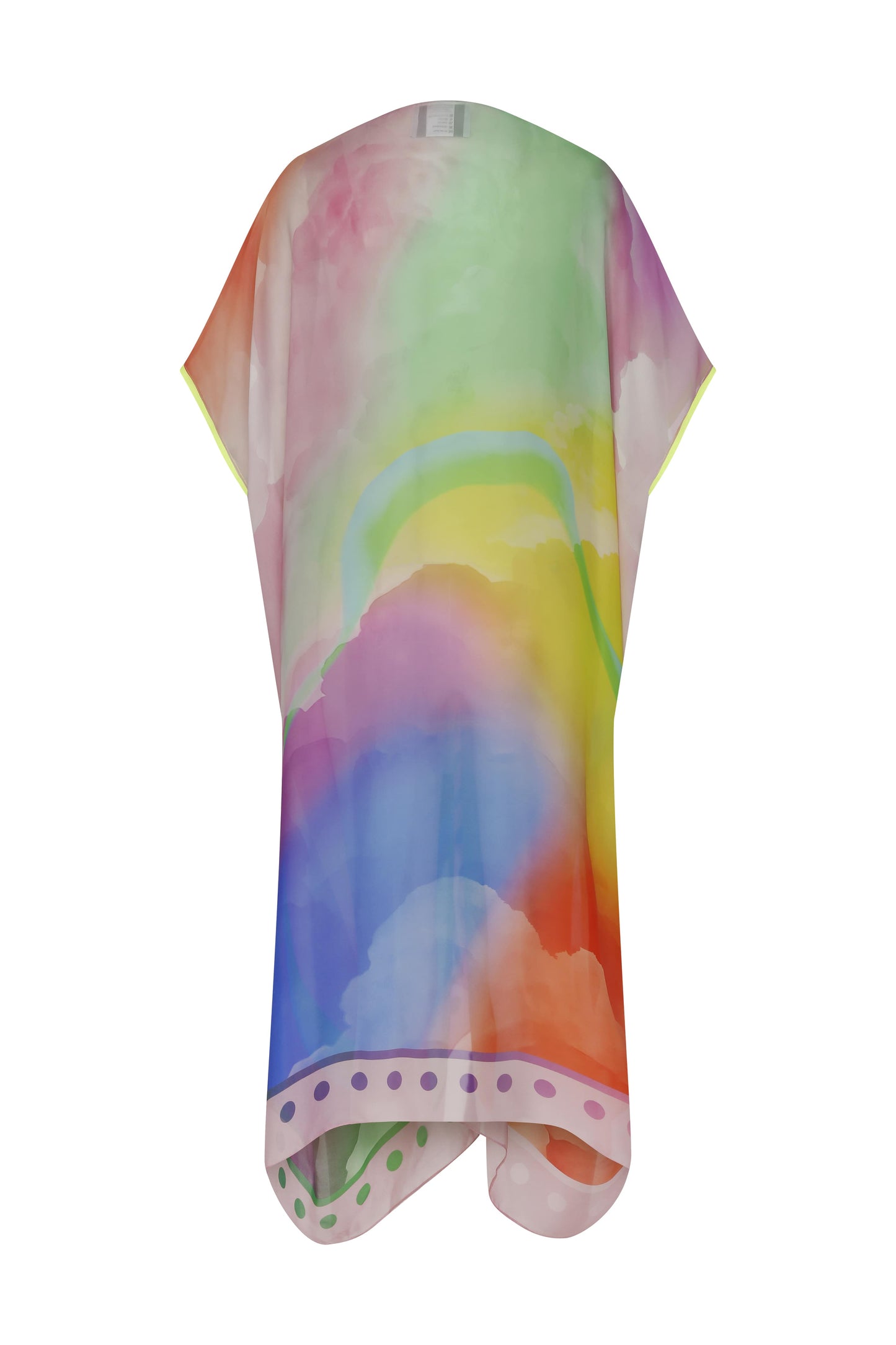 Powder Desen İpek Şifon Kaftan