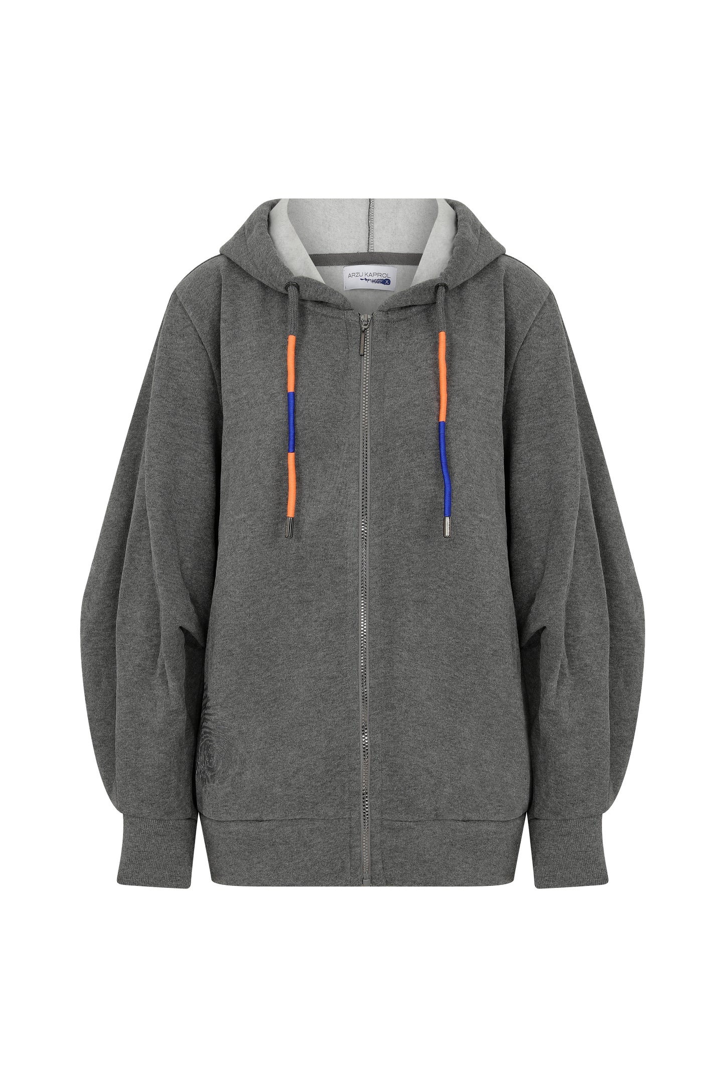 Arzu Kaprol - Biz AW'22-23 Kapüşonlu Fermuarlı Gri Sweatshirt