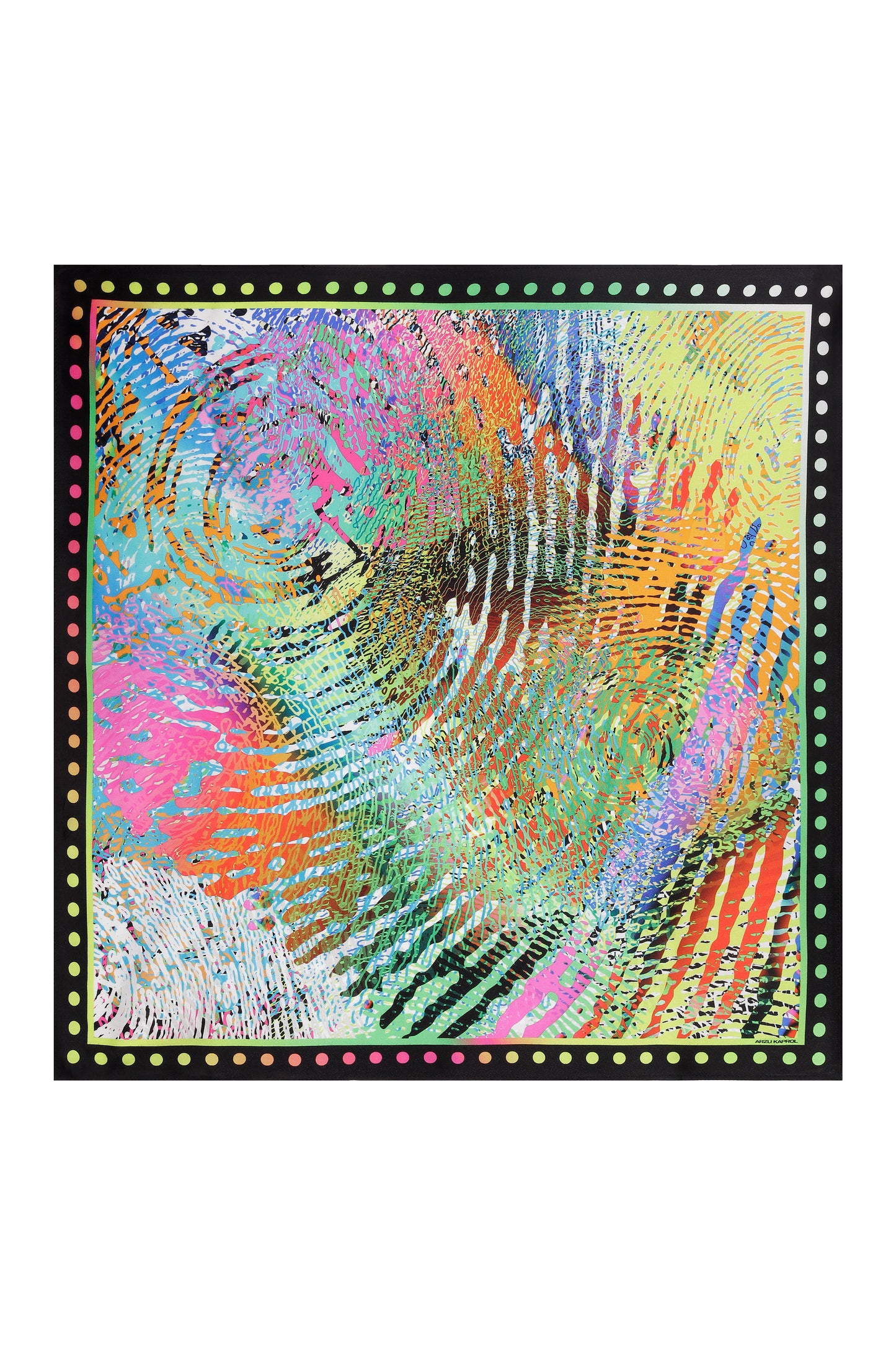 ARZU KAPROL-BİZ PARMAK İZİ DESEN İPEK EŞARP (50x50)