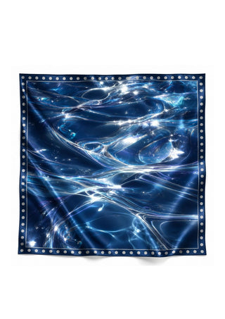 Lucid İndigo 90x90cm İpek Eşarp
