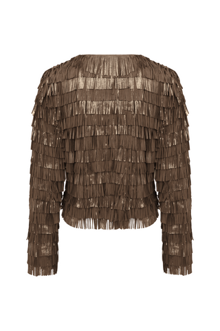 Smoky Renk-Metalik Detaylı Süet Ceket