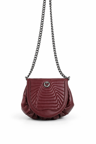 "Seval" Deri Bordo Çanta