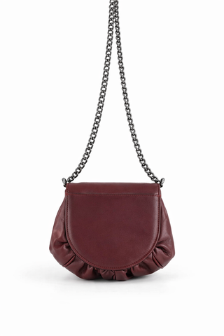 "Seval" Deri Bordo Çanta