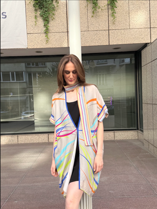 Eyenaz Desenli Cupro Kaftan