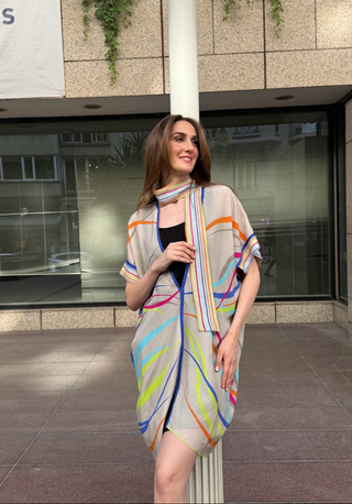 Eyenaz Desenli Cupro Kaftan