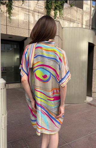 Eyenaz Desenli Cupro Kaftan