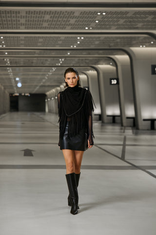 Double-Sided Leather Scarf
