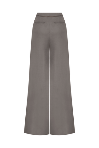 Keten Örgü Deri Detaylı Smoky Palazzo Pantolon