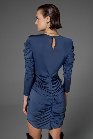 Drape Detaylı Mini Elbise