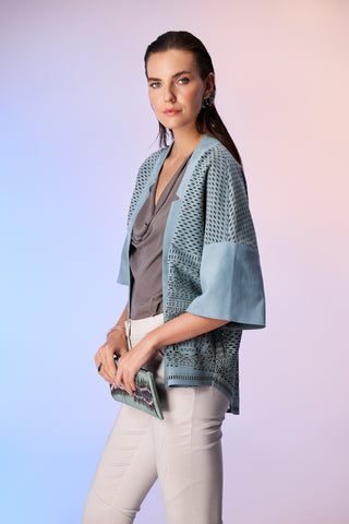 Indigo Süet Kimono Ceket