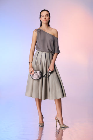 İpek Dokulu Tek Kol Bluz