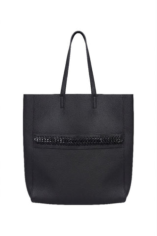 Siyah Zincir Detaylı Shopper Çanta