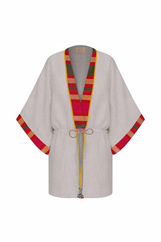 Kutnu Kumaş Detaylı Bürümcük Kısa Kaftan