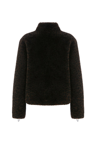 Leopar Desenli Çift Taraflı Shearling Kürk Ceket