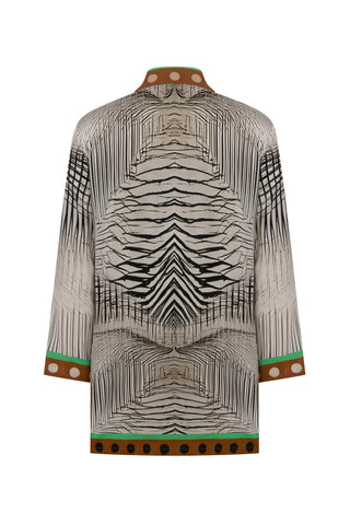 "Mirror self" Desenli İpek Gömlek