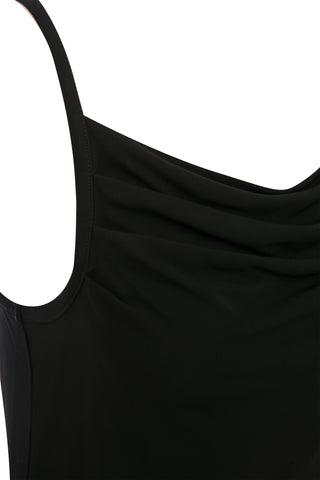 White Draped Sleeveless Blouse