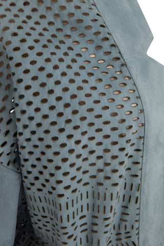 Indigo Süet Kimono Ceket