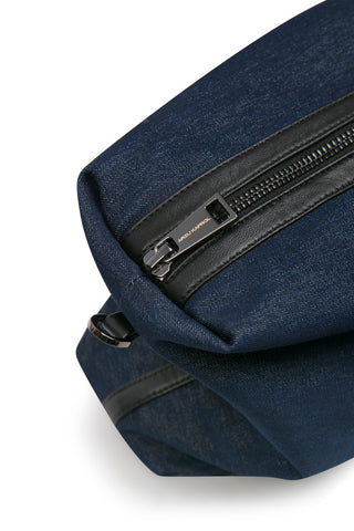 Lacivert Grafik Dokulu Örme Tote Çanta