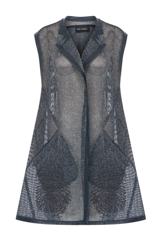 Fileli Lacivert Yelek Kaftan