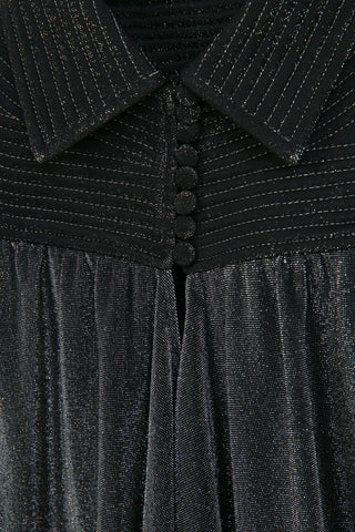 Gri Işıltılı Dökümlü Gömlek