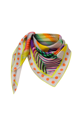 Neon Vision 90x90cm İpek Saten Eşarp