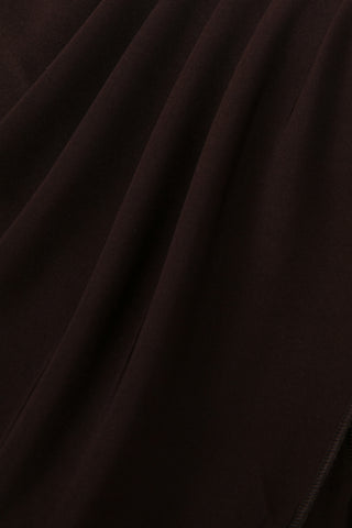 Drape Detaylı Bordo Midi Jarse Elbise