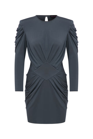 Drape Detaylı Mini Elbise