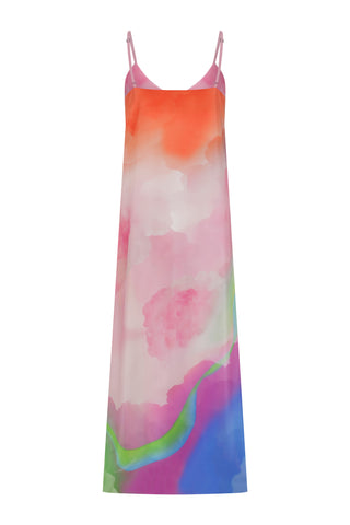 Strappy V-Neck Silk Dress