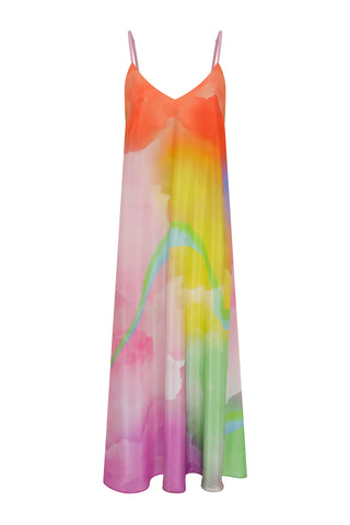 Strappy V-Neck Silk Dress
