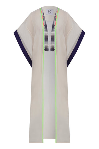 Kutnia Doğal Beyaz Pamuk Kaftan