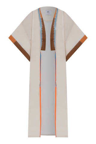 Kutnia Kırık Beyaz Kaftan