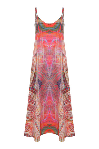 Strappy V-Neck Silk Dress
