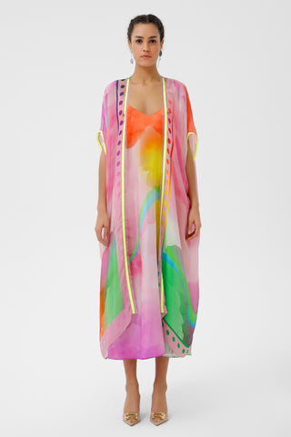 Strappy V-Neck Silk Dress