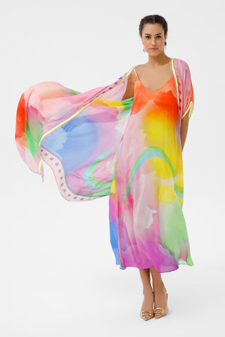 Strappy V-Neck Silk Dress