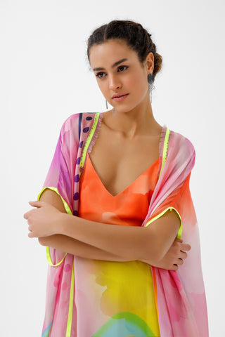 Strappy V-Neck Silk Dress