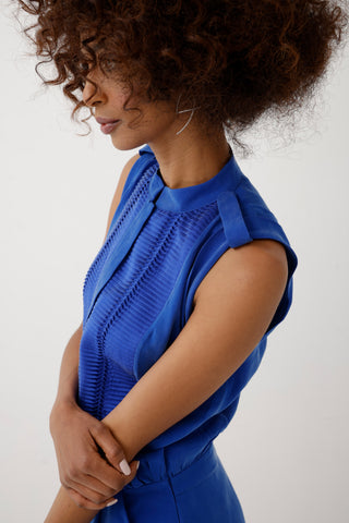 Cupro Saks Mini Shorts Jumpsuit